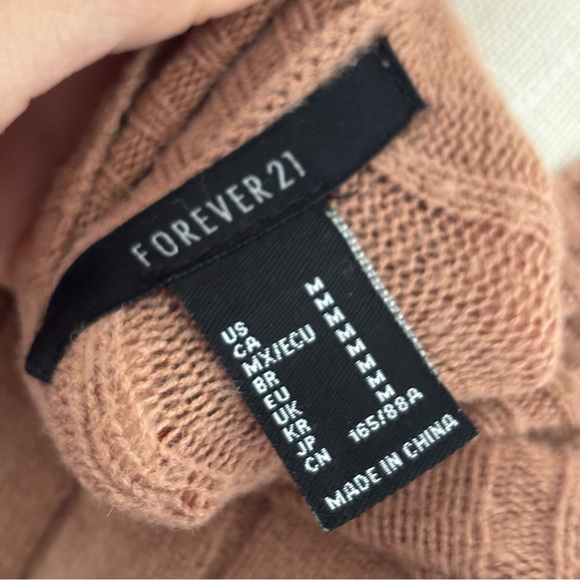 Forever 21 Brown Cowl Neck Sweater with Ribbed Texture - Picture 5 of 8